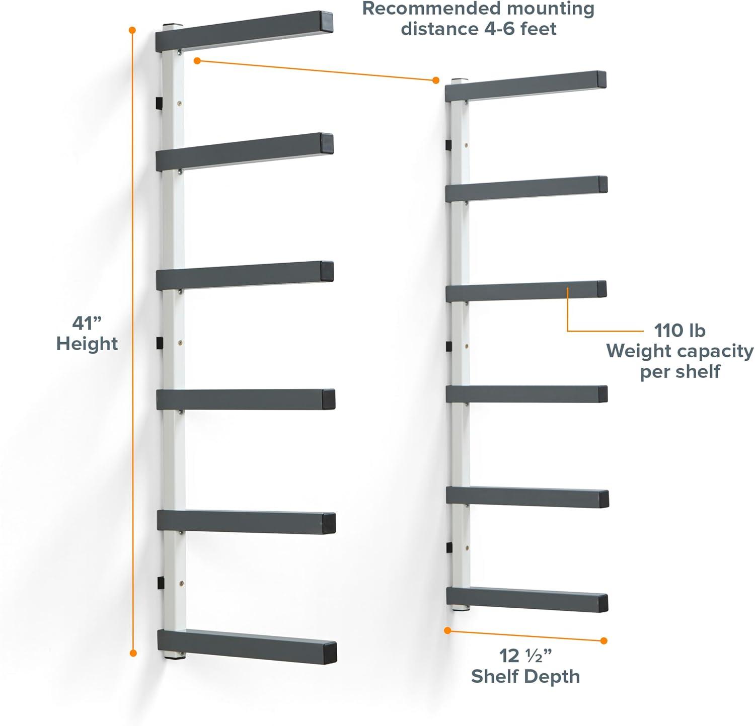 Bora Portamate Wall Mounted Storage Rack 6 Level Gray/white