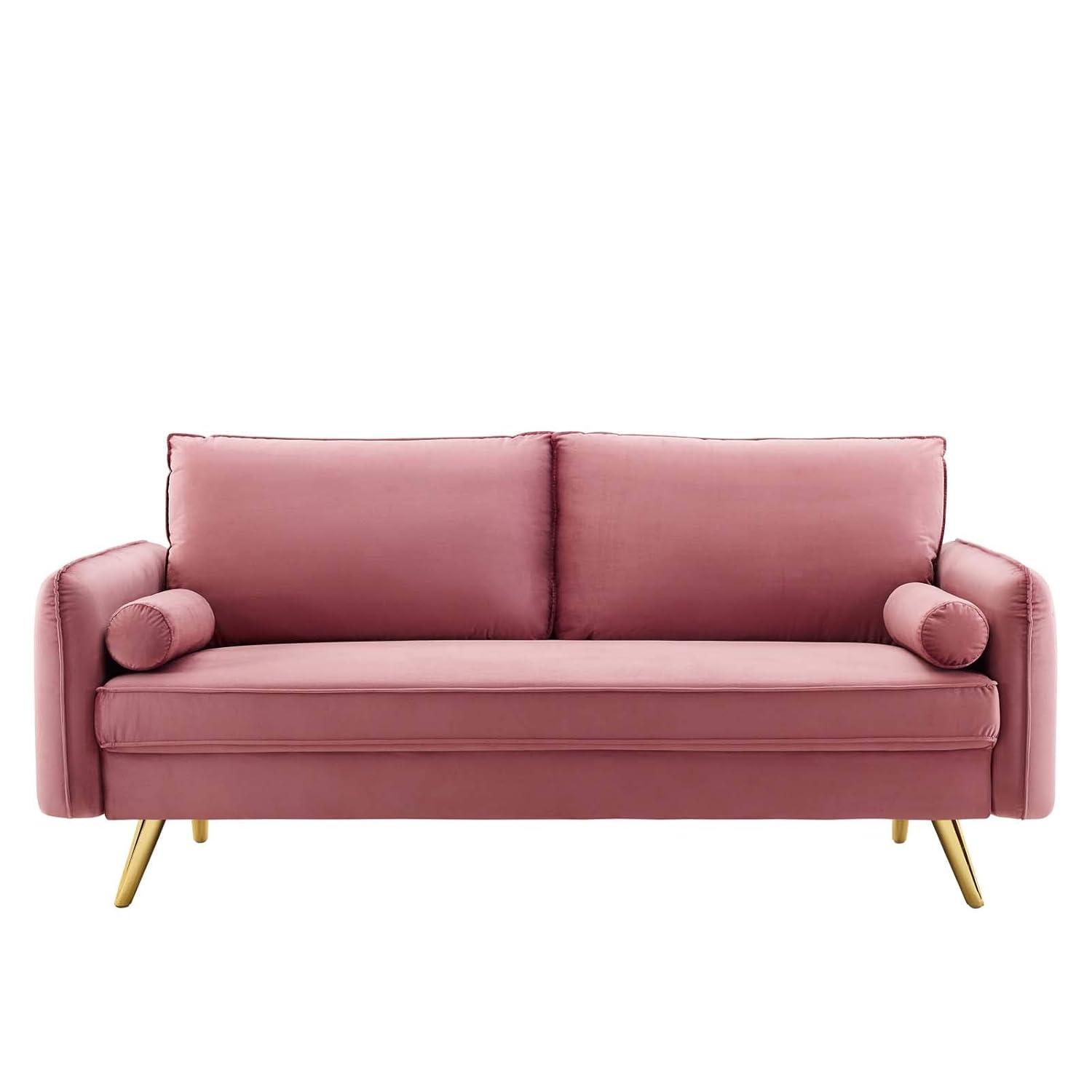 Revive Performance Velvet Sofa Dusty Rose