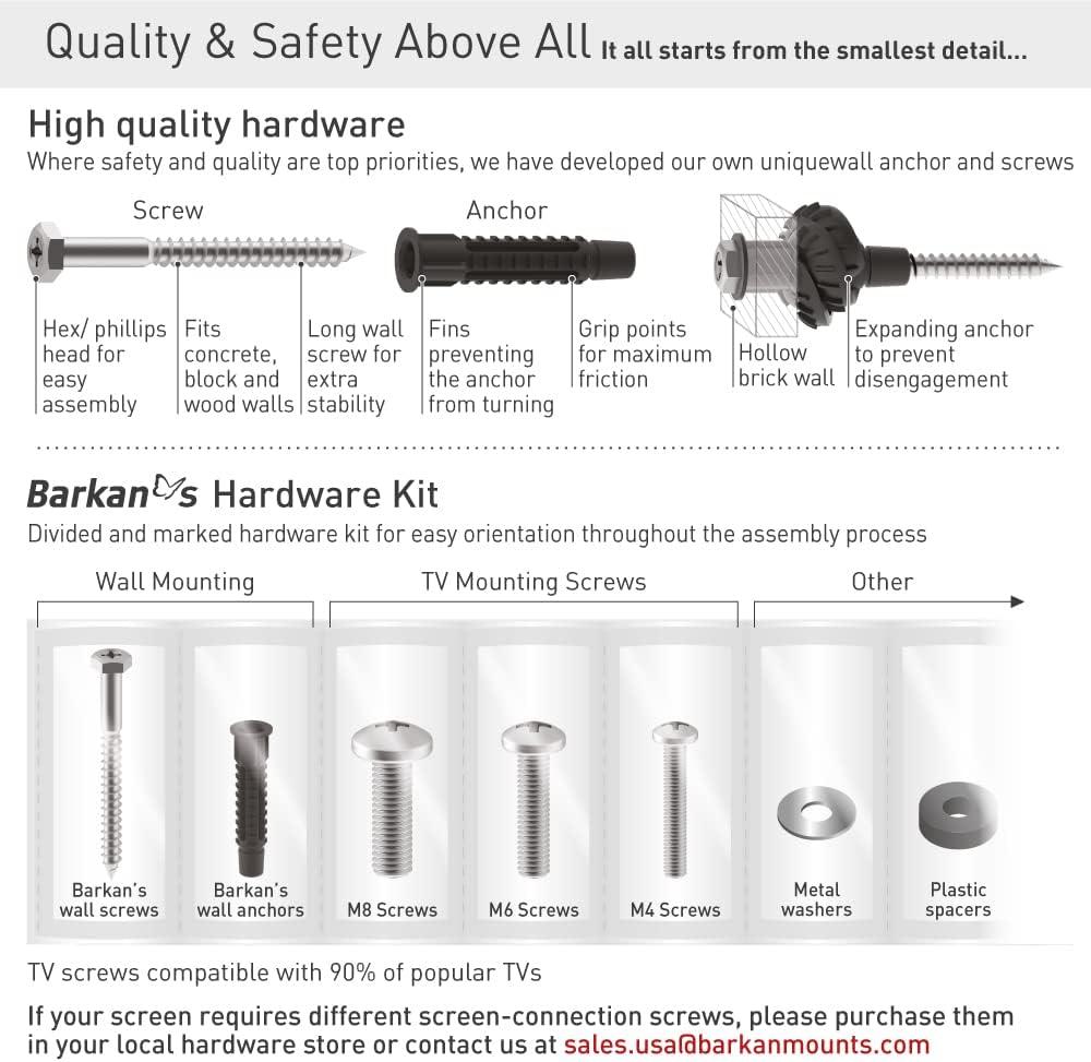 Barkan 13" - 65" Swivel & Tilt TV Wall Mount