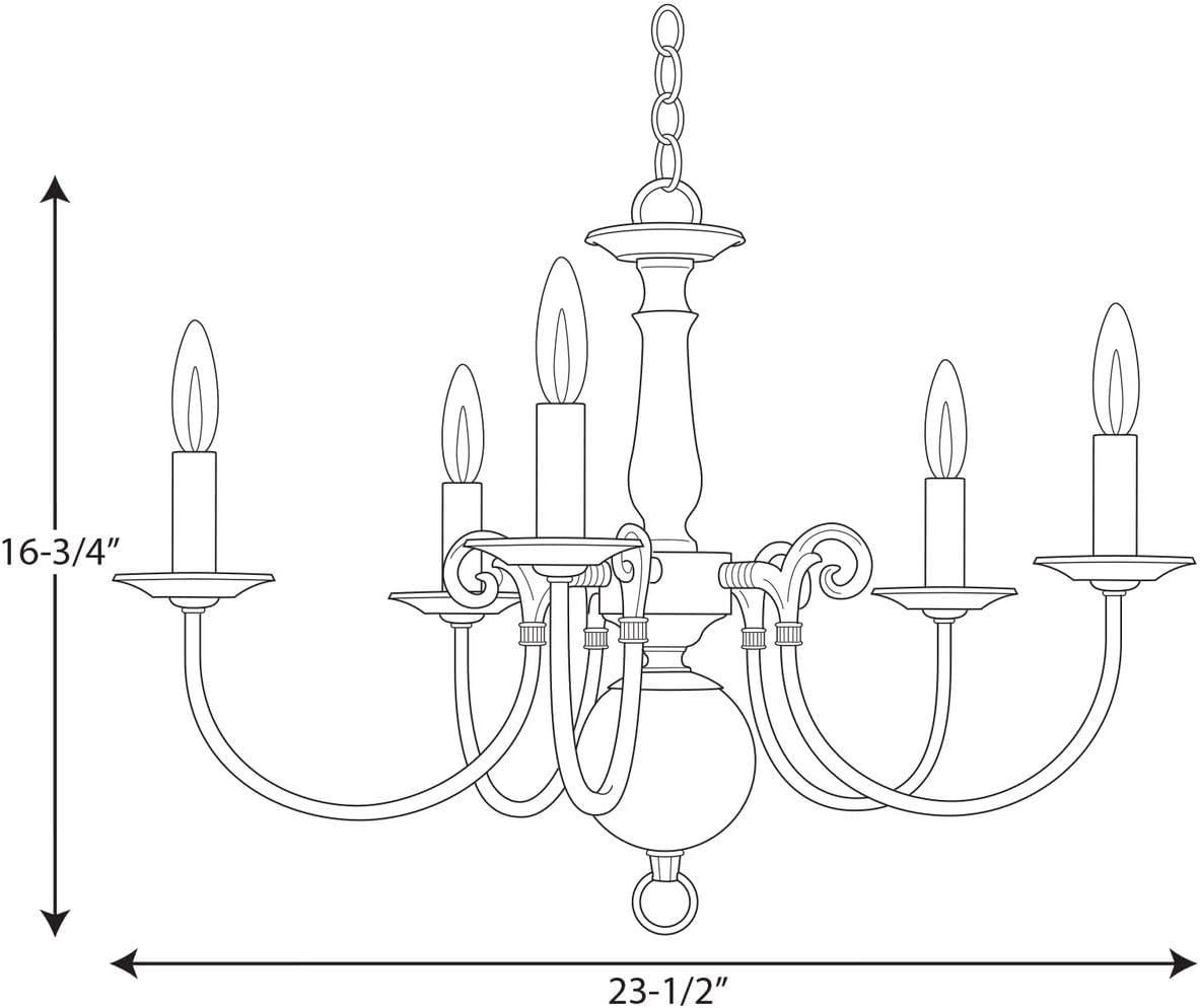 Progress Lighting P4346 Americana 5 Light 24" Wide Taper Candle Chandelier - Bronze