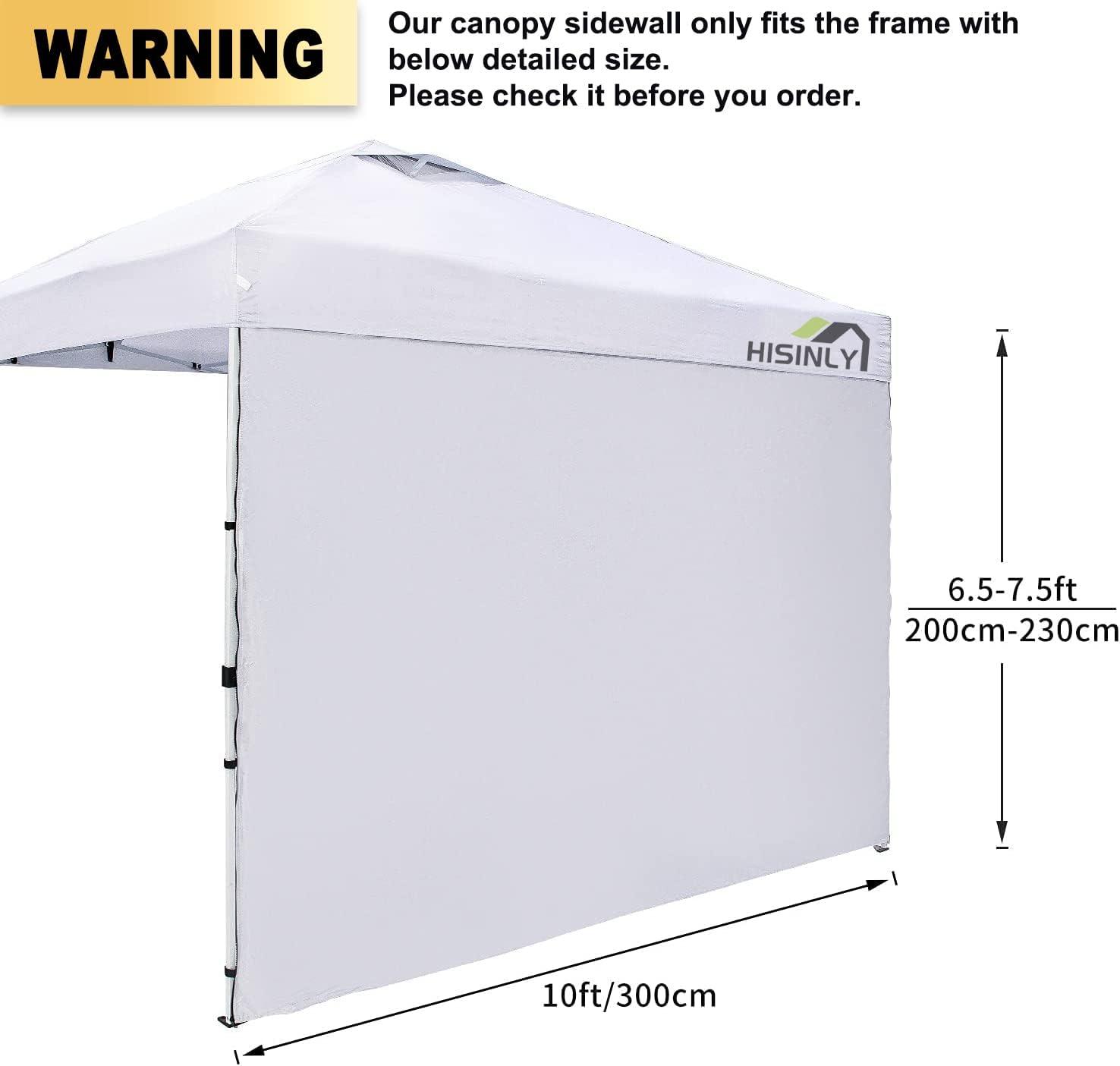 White 10x10 ft Waterproof UV Protection Canopy Sidewall