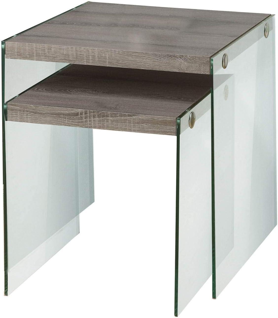 Monarch Specialties Nesting Table, Set Of 2, Side, End, Accent, Living Room, Bedroom, Brown Laminate