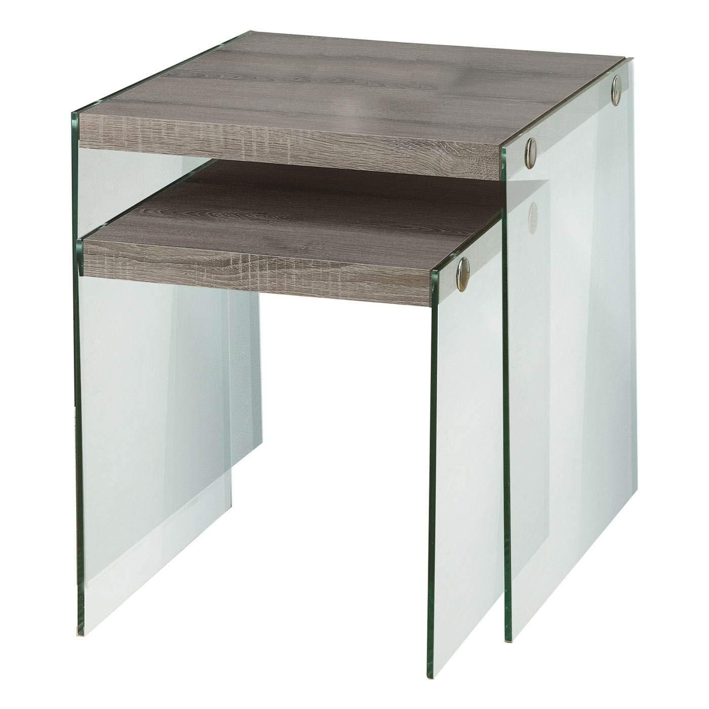 Monarch Specialties Nesting Table, Set Of 2, Side, End, Accent, Living Room, Bedroom, Brown Laminate