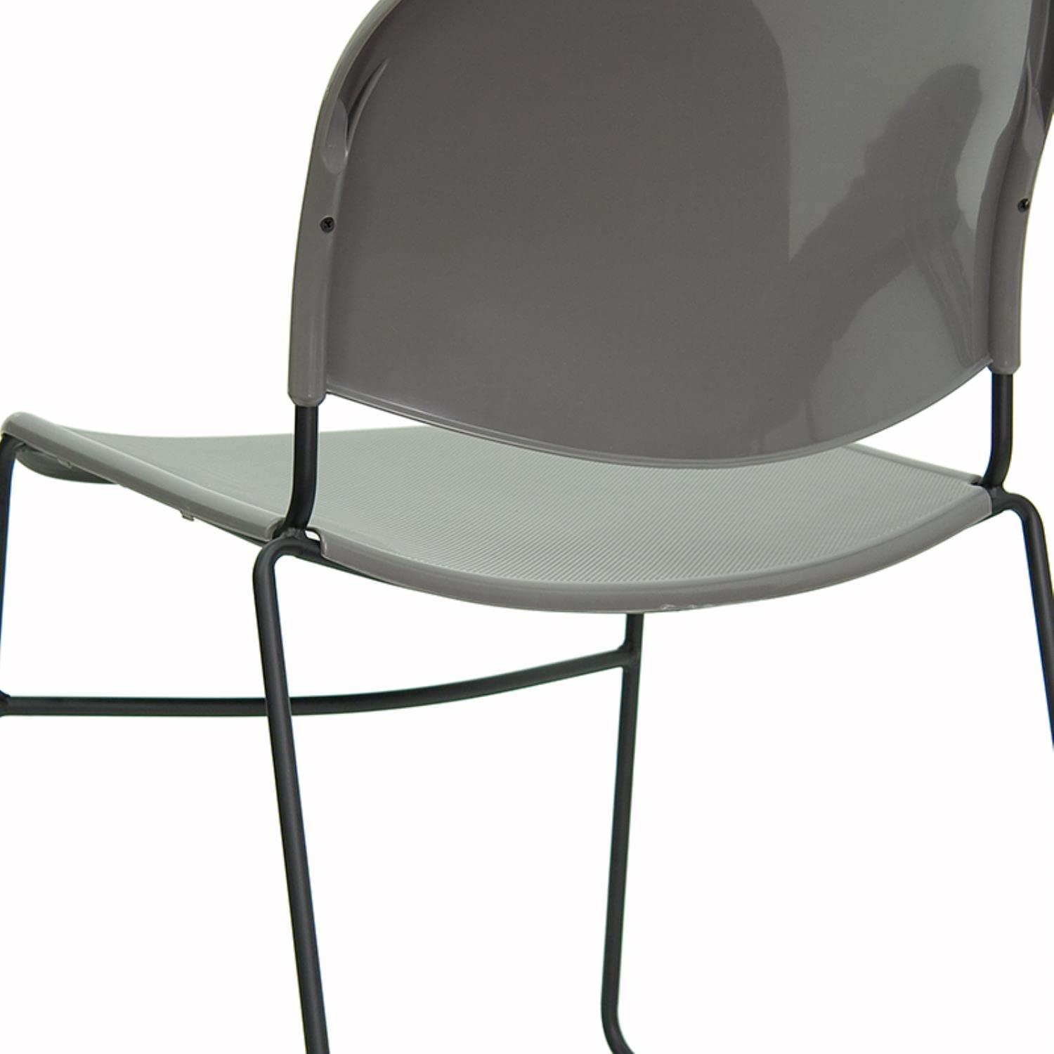 Flash Furniture Gaea 880 lb. Capacity Ultra-Compact Stack Chair with Metal Frame