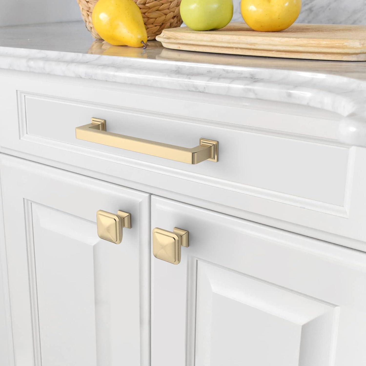 Brushed Brass 8" Transitional Cabinet Bar Pulls with Mounting Hardware