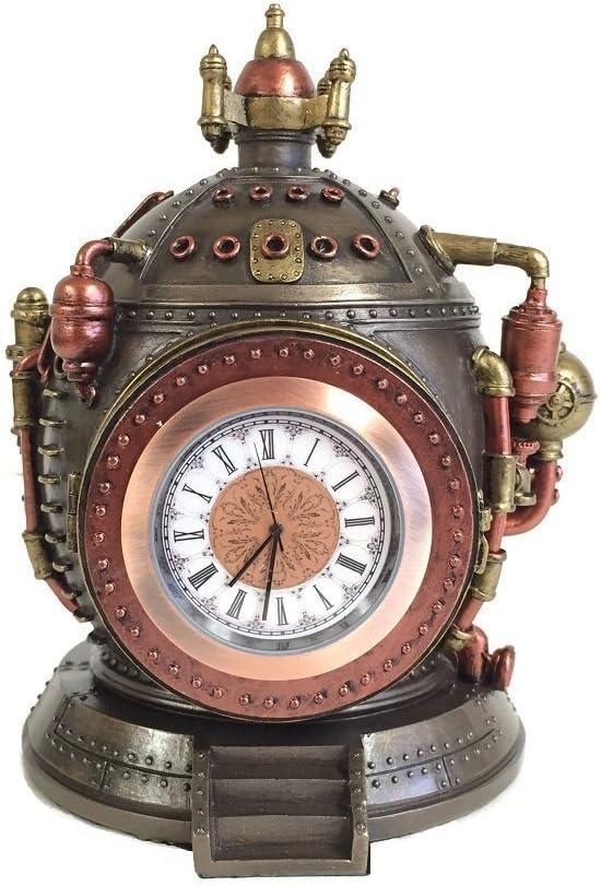 Steampunk Time Machine Clock & Trinket Box Statue