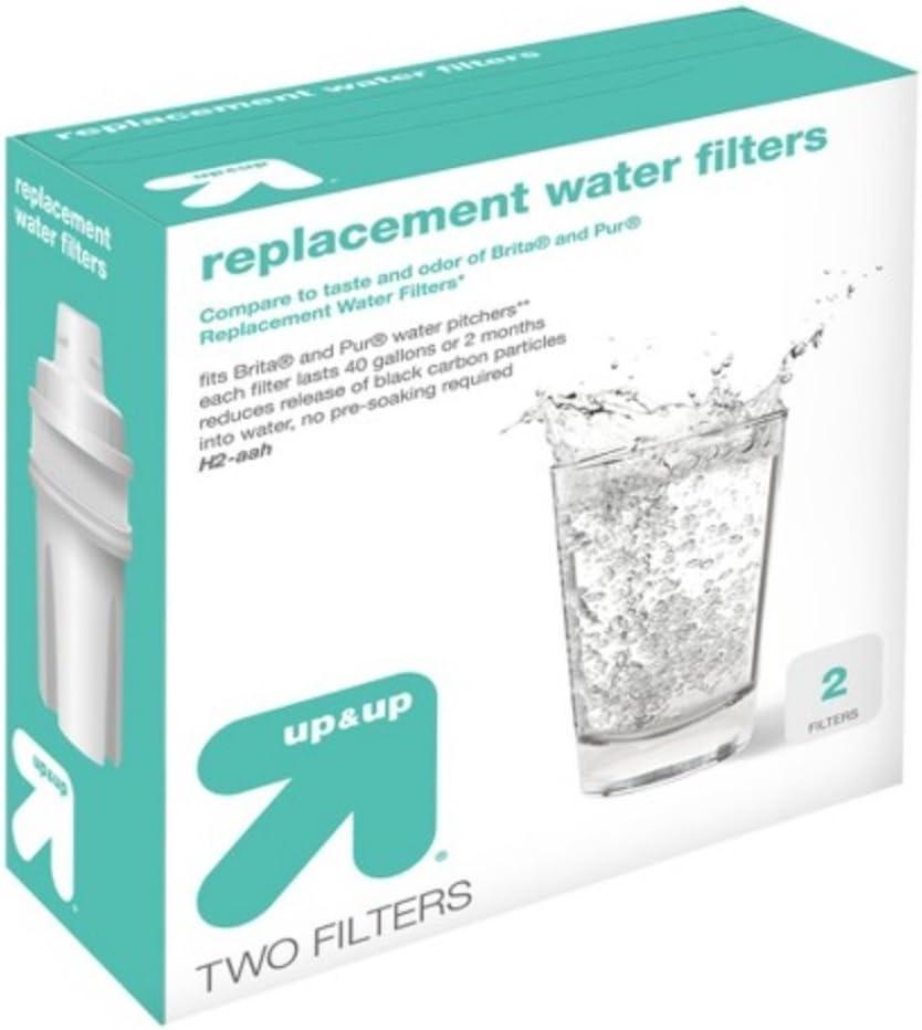 Replacement Water Filters 2pk - up&up™: BPA-Free, Compatible with Brita Pitchers, Filters Benzene & Mercury
