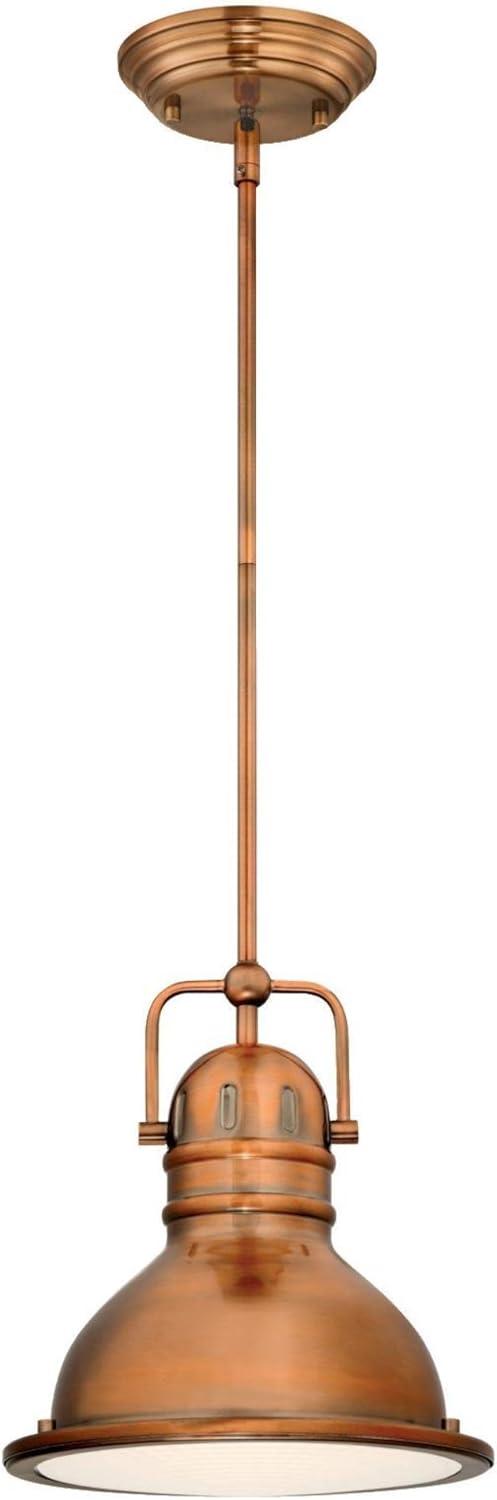 Westinghouse Lighting 63084B One-Light LED Mini Pendant Washed Copper with Frosted Prismatic Lens