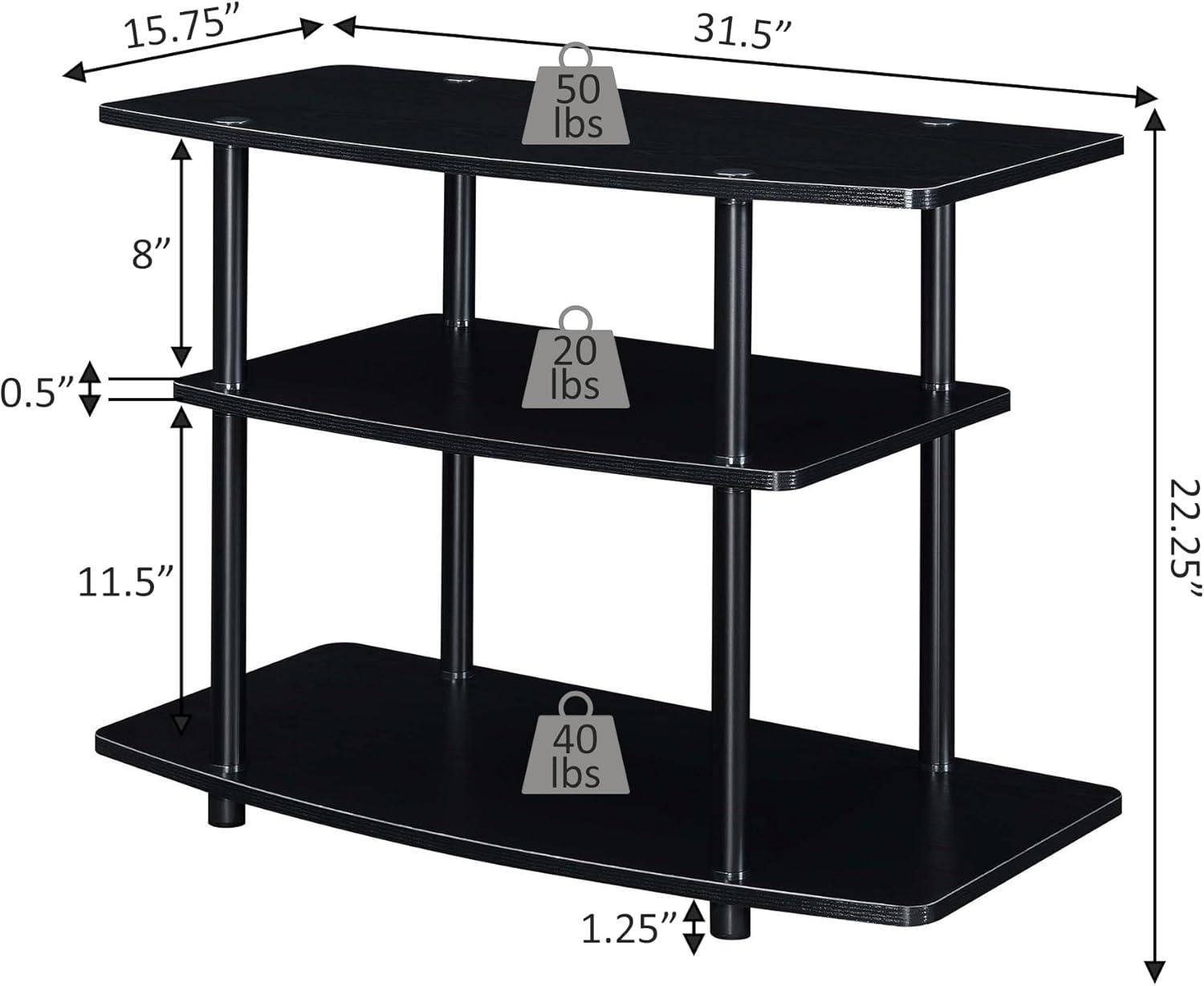 Convenience Concepts Designs2Go 3 Tier TV Stand Multiple Finishes