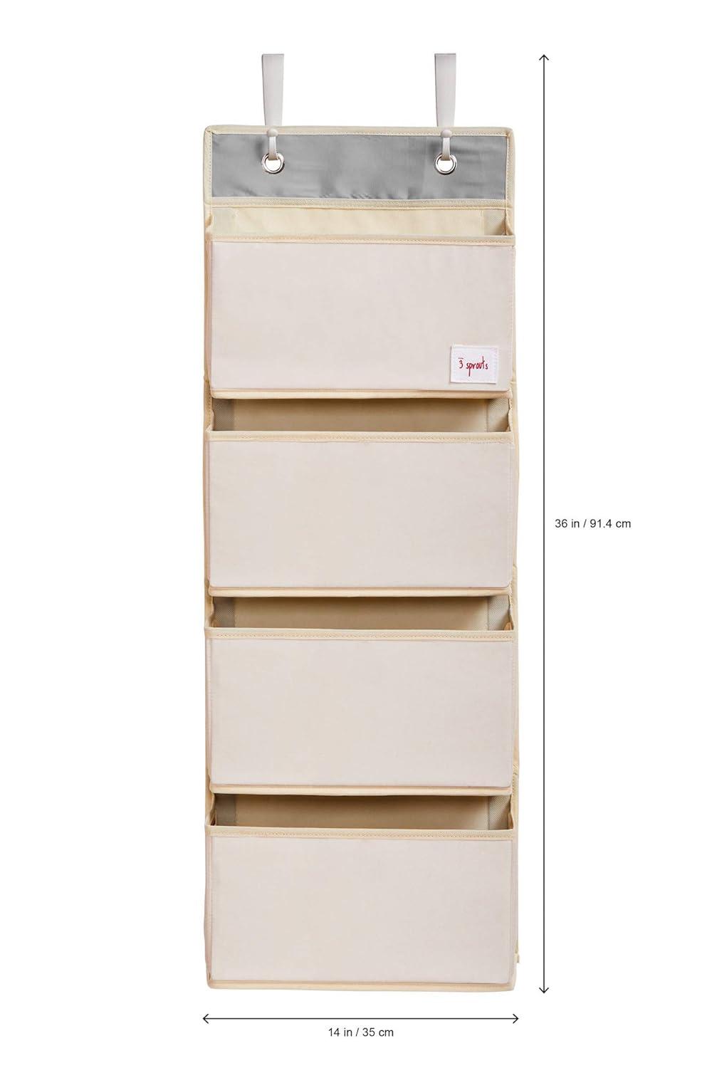 3 Sprouts - Children's Nursery Over the Door Organizer with Hooks - Bear