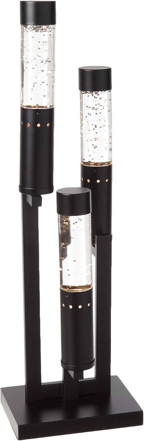 Eleena Black Metal and Glass Water-Drop Table Lamp