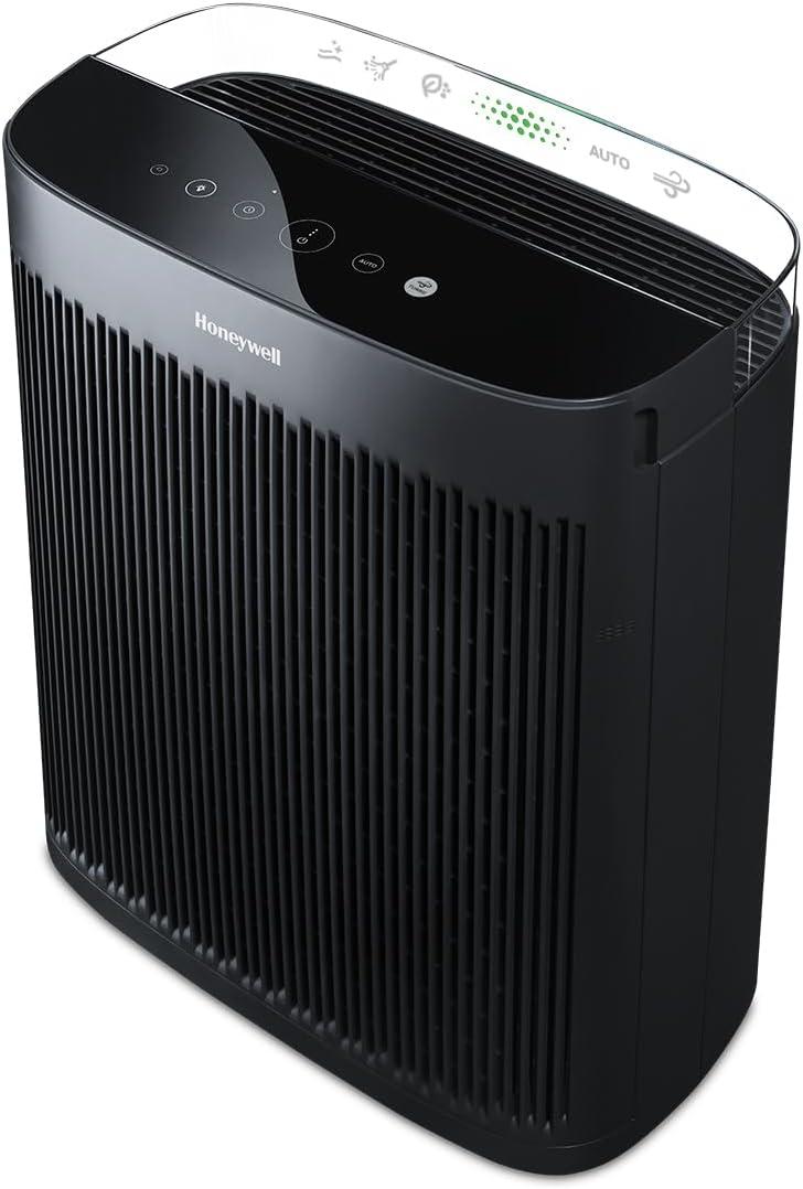 Black HEPA Filter Console Air Purifier with LED Display