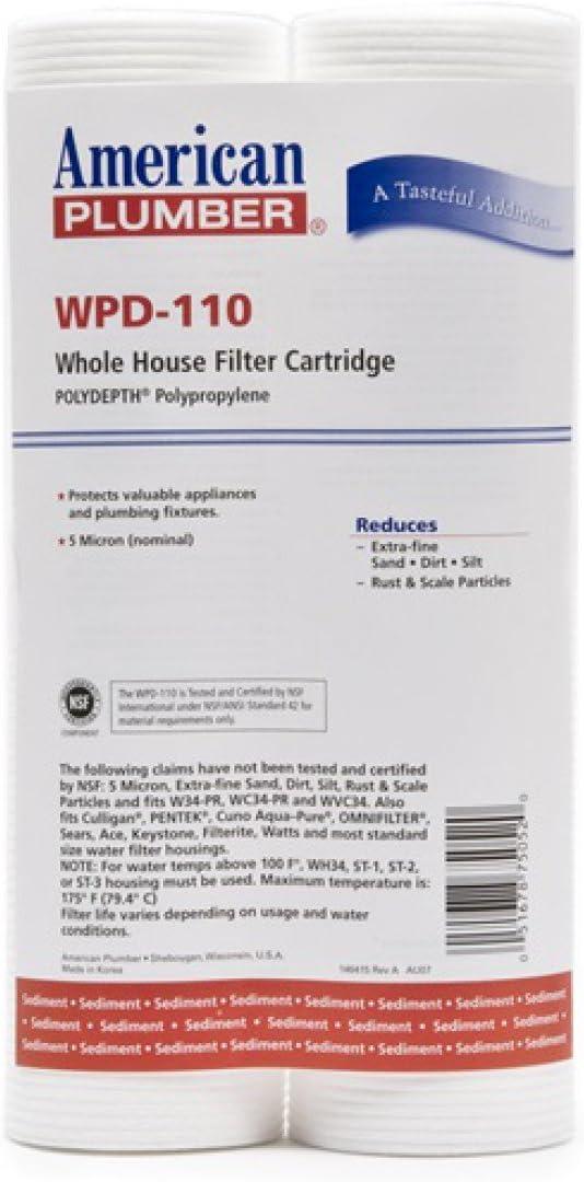 American Plumber W5W Sediment Filter Cartridge 5 Micron (2-Pack)