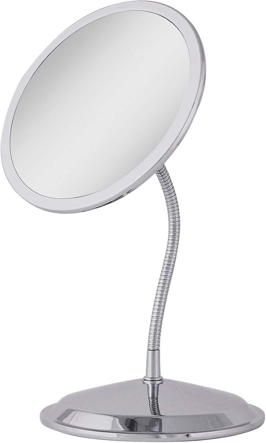 Chrome Fogless Wall Mounted Gooseneck Mirror with 5X/10X Magnification