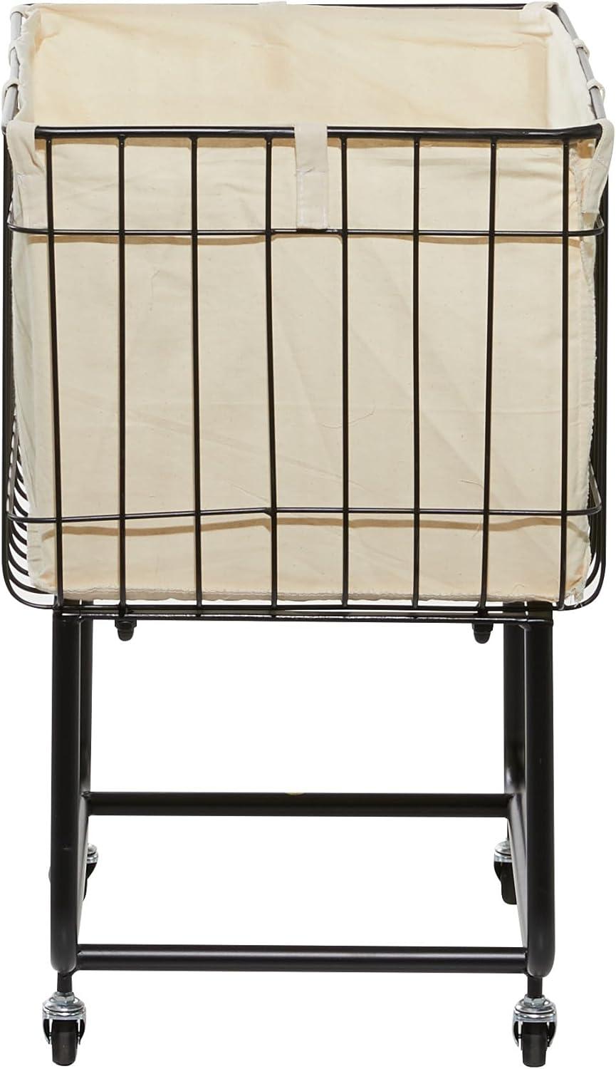 Joss & Main Metal Deep Set Wire Basket Storage Cart with Wheels and Fabric Lining & Reviews | Joss & Main