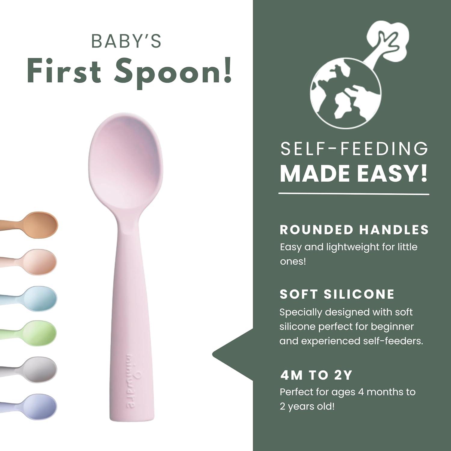 Silicone Training Spoon Set Cotton Candy + Toffee