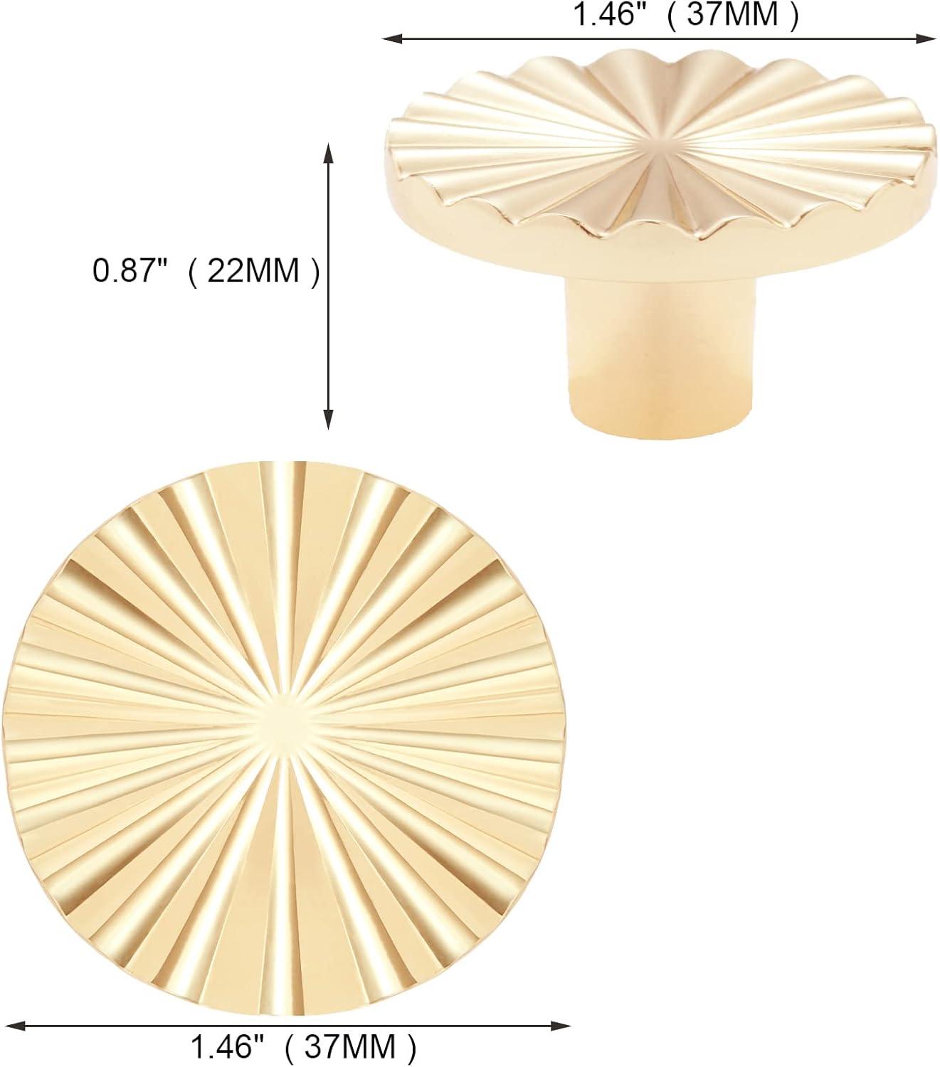 2 Pack Gold Cabinet knobs Kitchen Cabinet Pulls with Vintage Cupboard Drawers Hardware Dresser Drawer Handles Kitchen Cabinet Handles (Single Hole, 2 Pack, Brushed Gold)