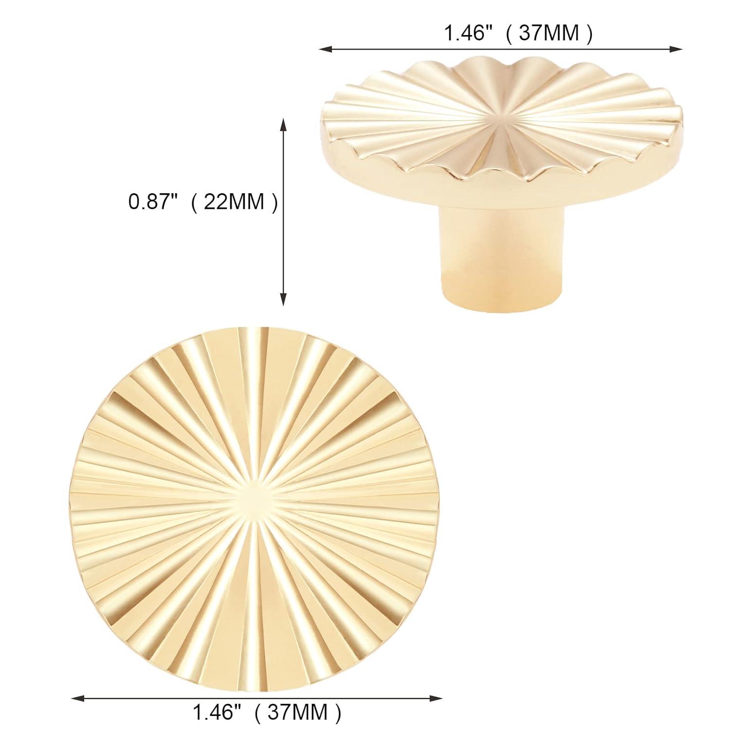 2 Pack Gold Cabinet knobs Kitchen Cabinet Pulls with Vintage Cupboard Drawers Hardware Dresser Drawer Handles Kitchen Cabinet Handles (Single Hole, 2 Pack, Brushed Gold)