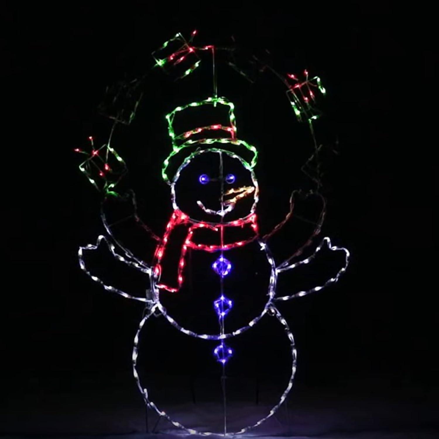 ProductWorks 60 In Pro-Line LED Animation Juggling Snowman Christmas Decoration