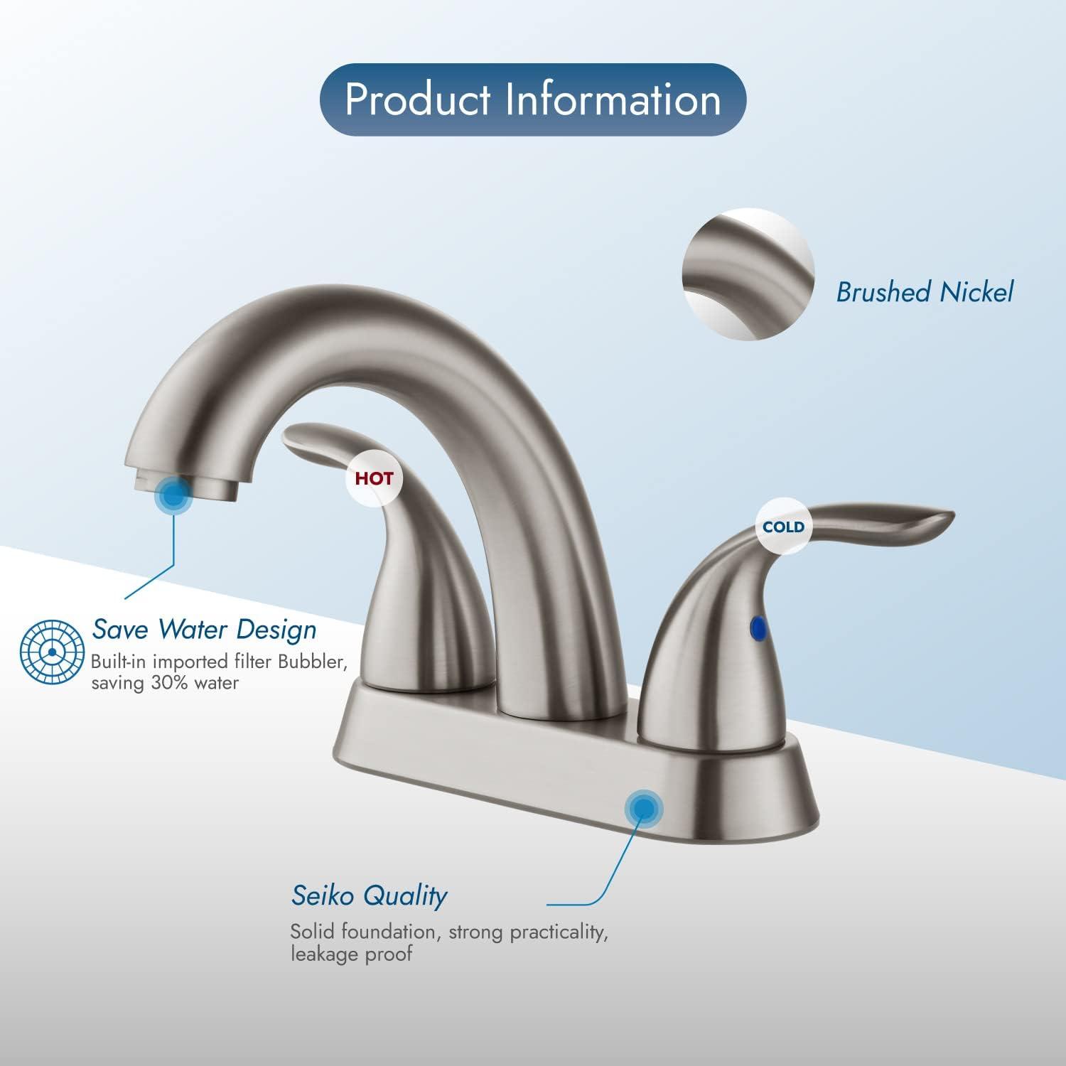 1.2 Flow Centerset Bathroom Sink Faucet with Drain