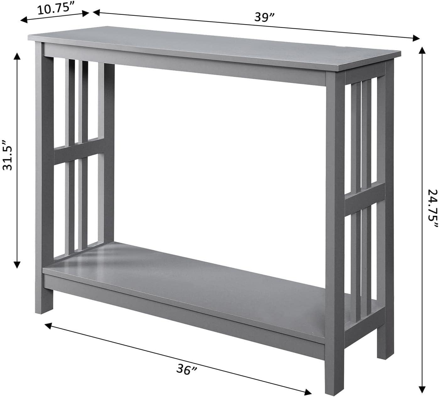 Convenience Concepts Mission Console Table with Shelf, Gray