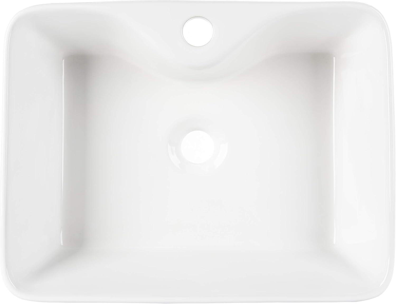 Safavieh Fen 18.9'' White Ceramic Rectangular Bathroom Sink