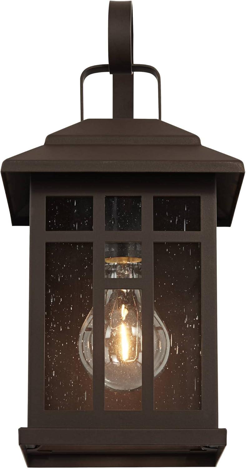 Bronze Carriage Style Outdoor Wall Lantern Set with Clear Glass