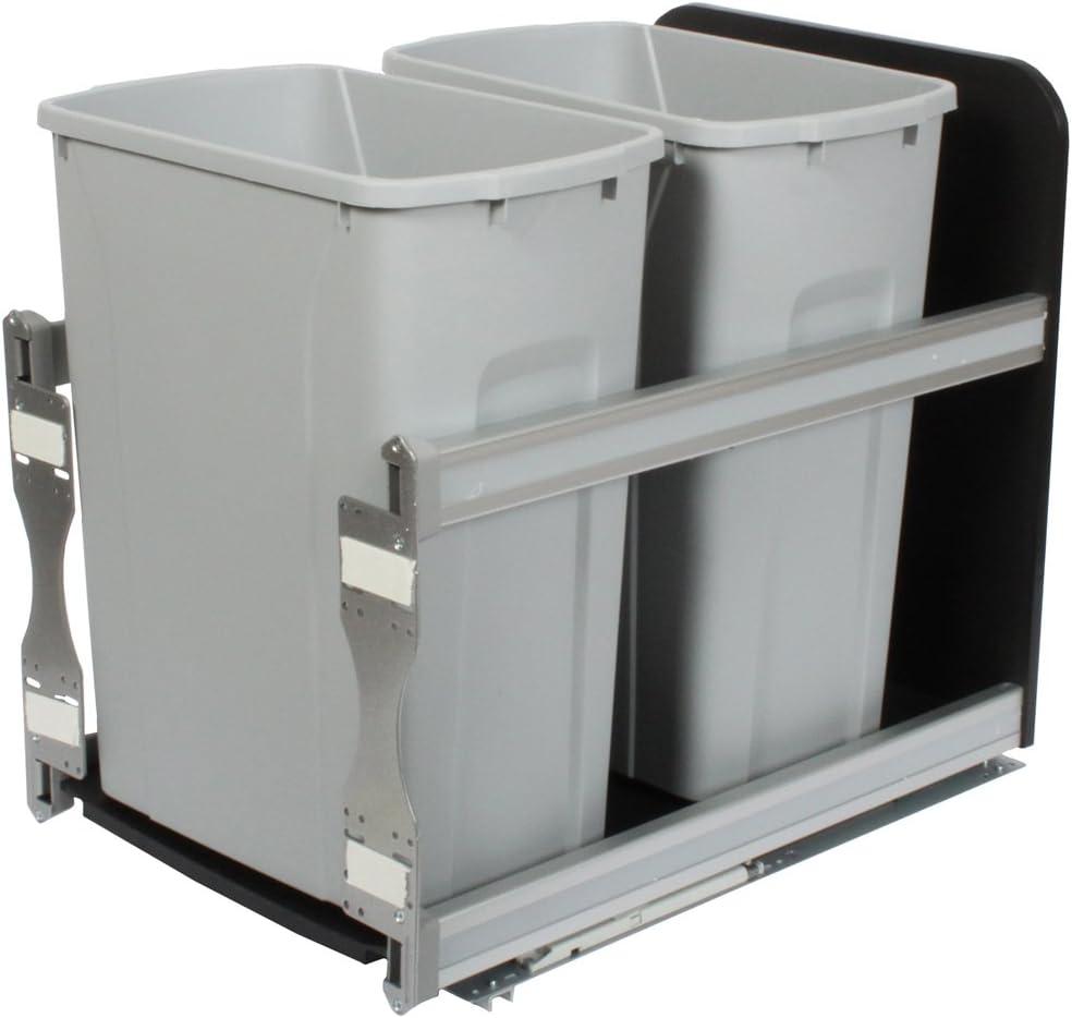 Platinum Double Soft-Close Pull-Out Trash and Recycling Bins