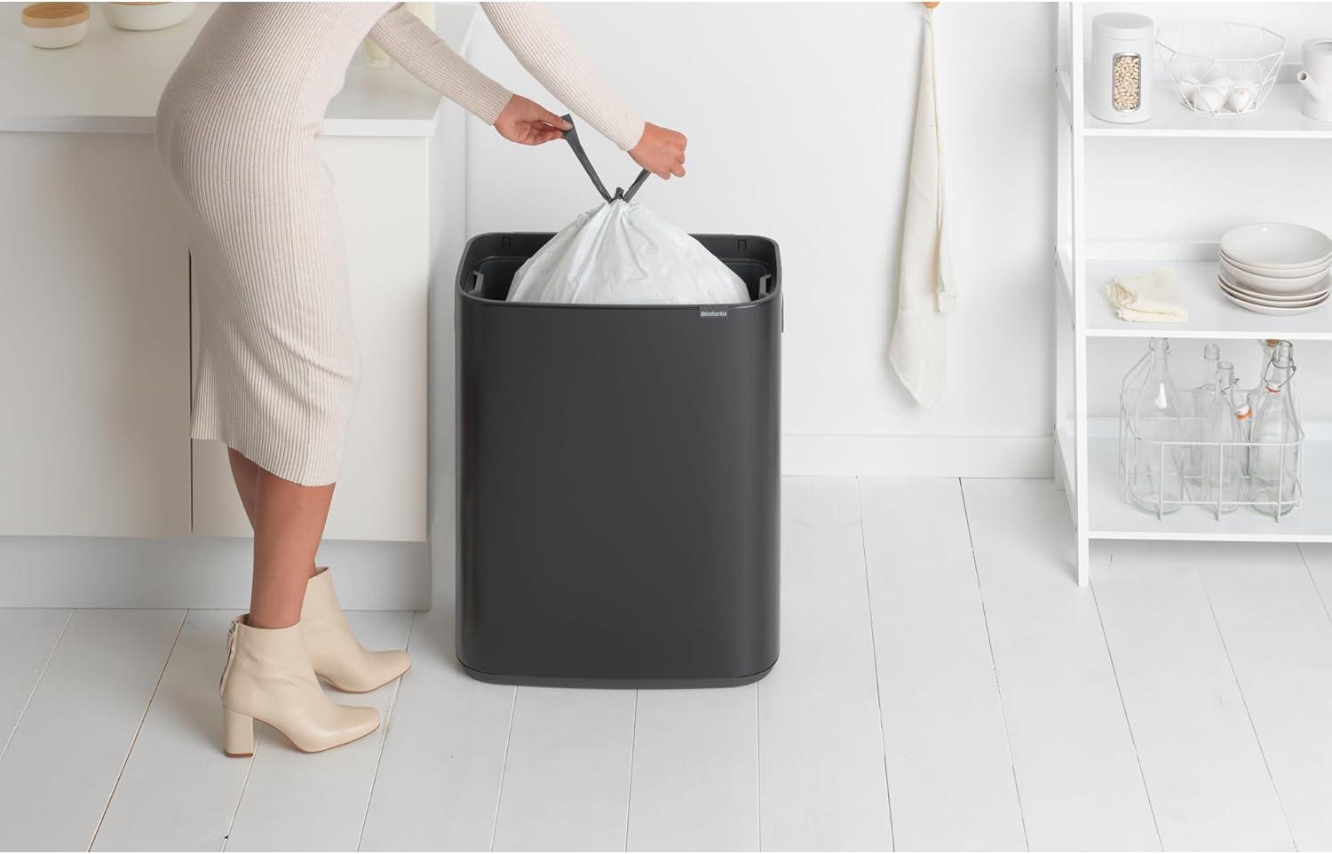 Brabantia Bo Touch Top Trash Can, 16 Gallon