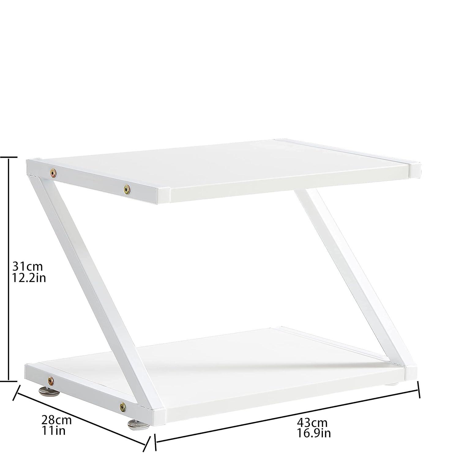 infini Multi-Purpose Printer Organizer - 2-Layer Desktop Stand with Paper Storage - Suitable for Home or Office (White)