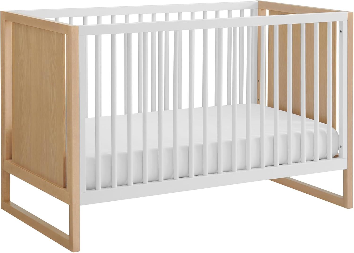 Nurture& Baby, Toddler Convertible Crib | 3 Adjustable Heights (Toddler Guardrail Not Included)