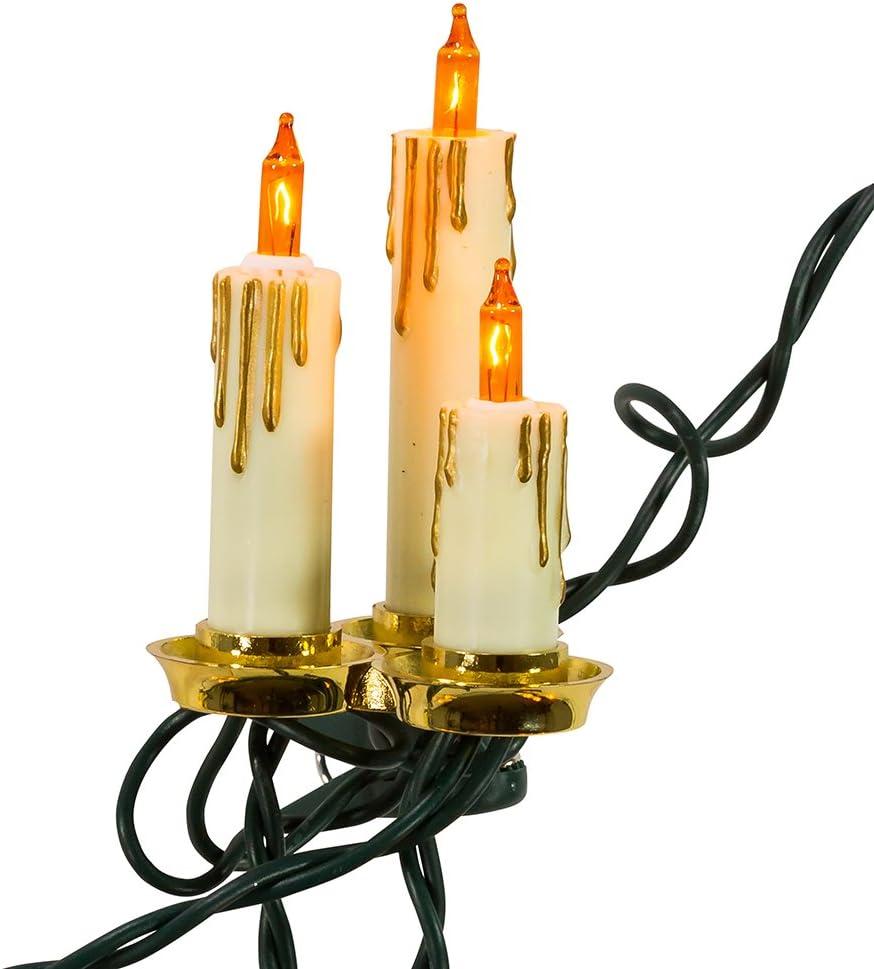 Kurt Adler Kurt Adler Indoor UL 15-Light Triple Candle Light Set, 12ft