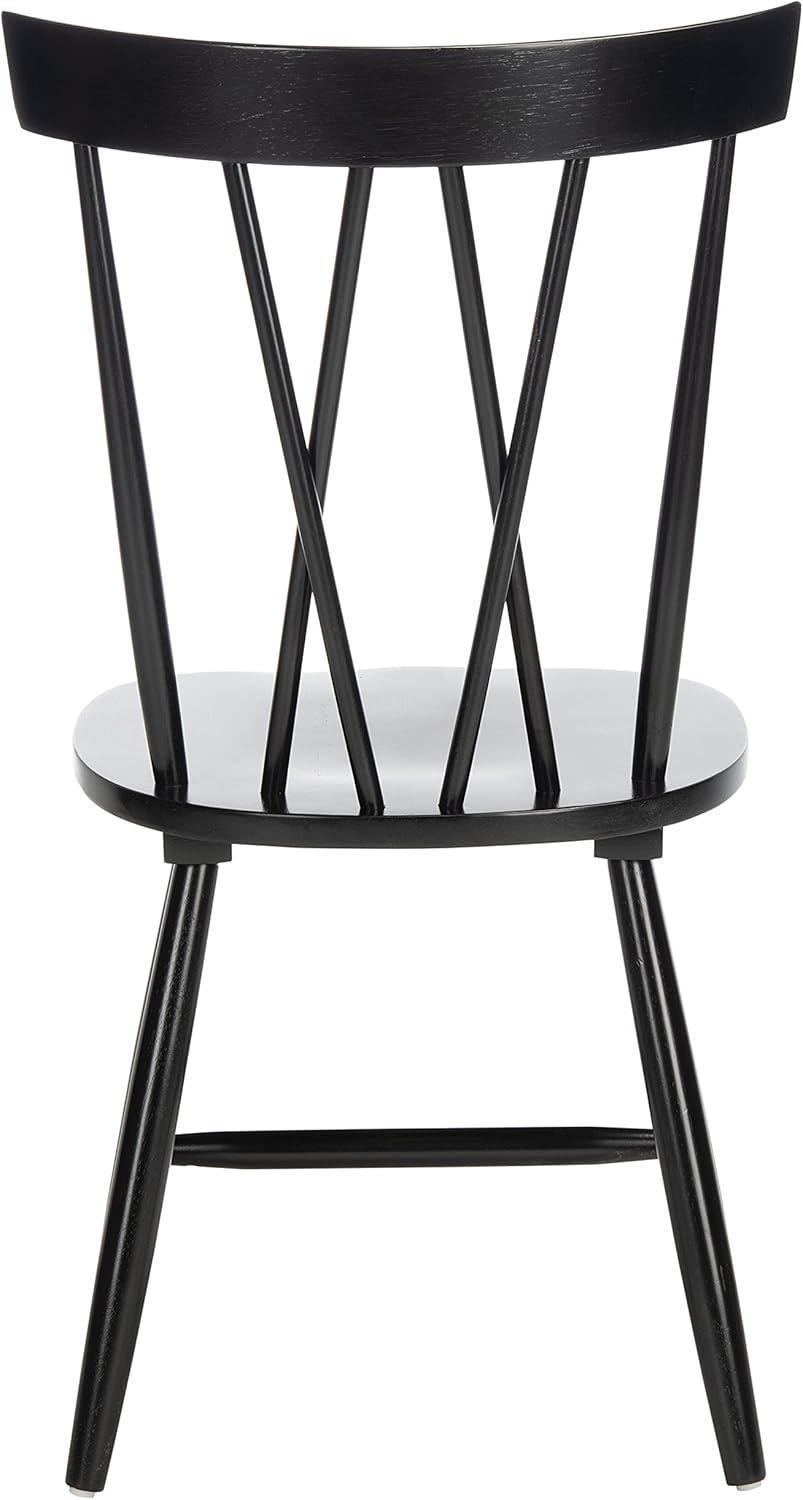 SAFAVIEH Friar Contemporary Dining Chair, Black, Set of 2 (21 in. W x D x 36 in. H)