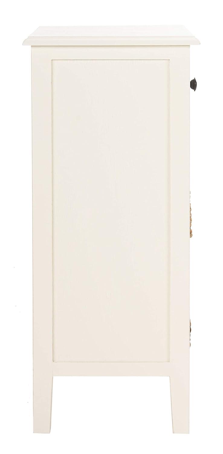 Everly Drawer Side Table - Vintage White - Safavieh.