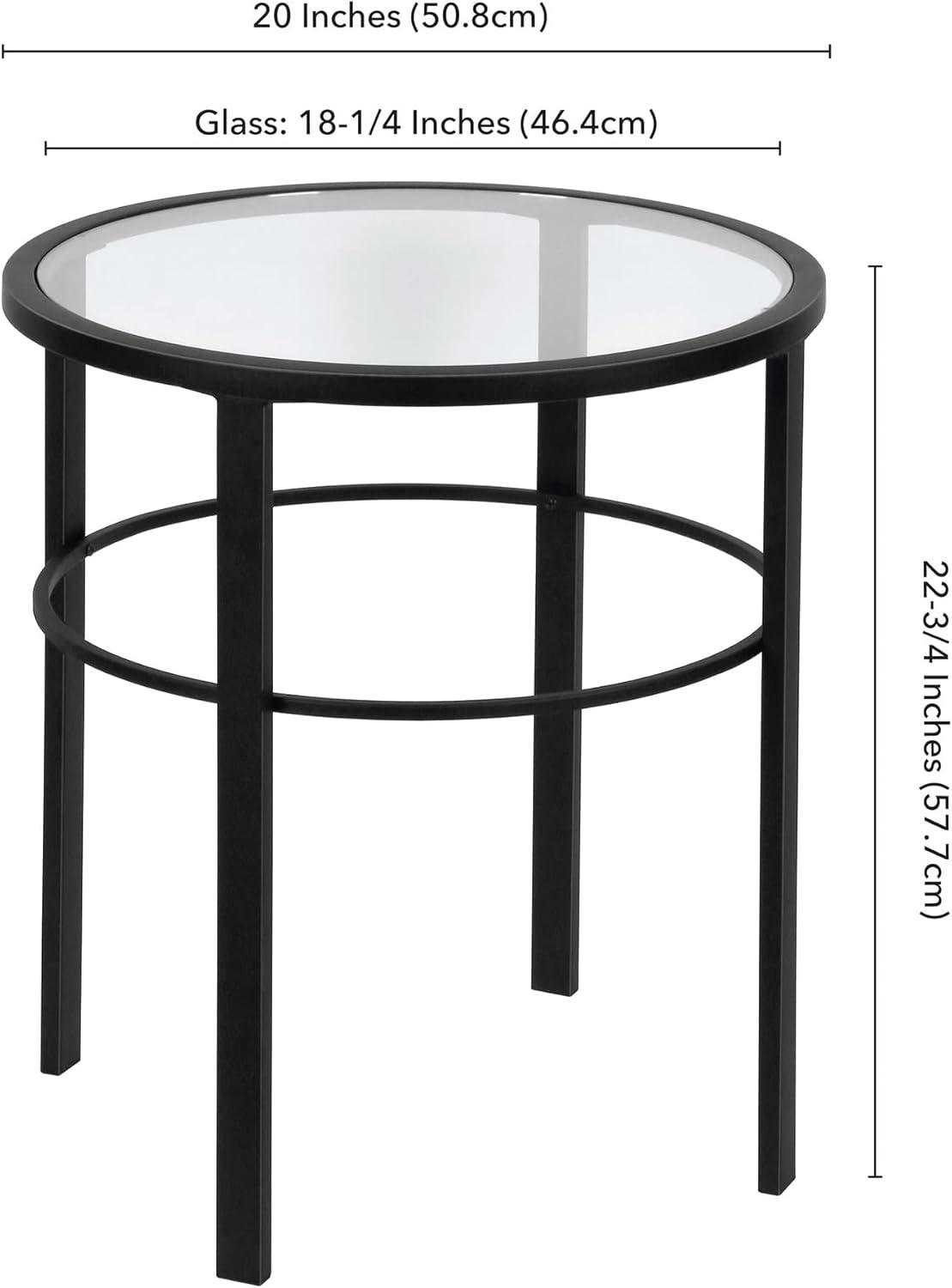 Evelyn&Zoe Gaia 20" Wide Round Side Table, Blackened Bronze