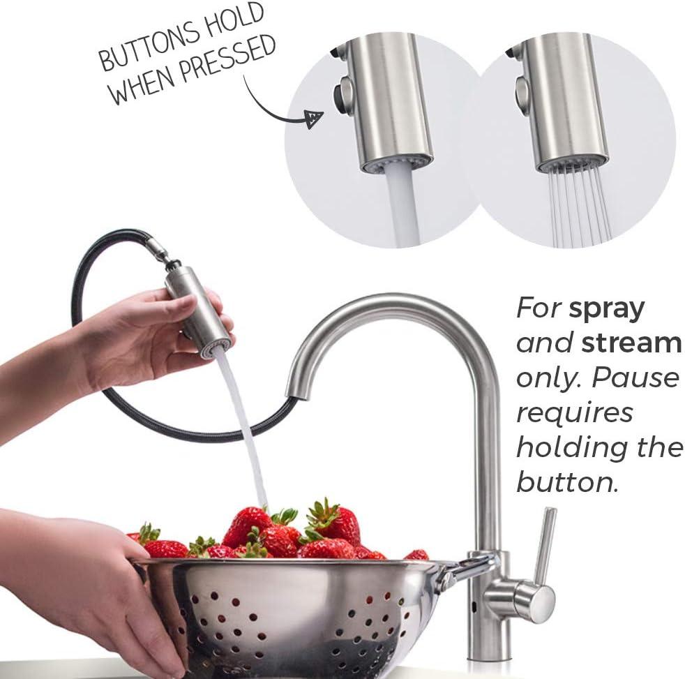 Sleek Chrome 16'' High Arc Pull-Down Kitchen Faucet with Touchless Spray