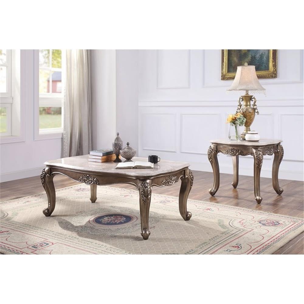 84312 - End Table, Marble Top & White Finish - Ciddrenar