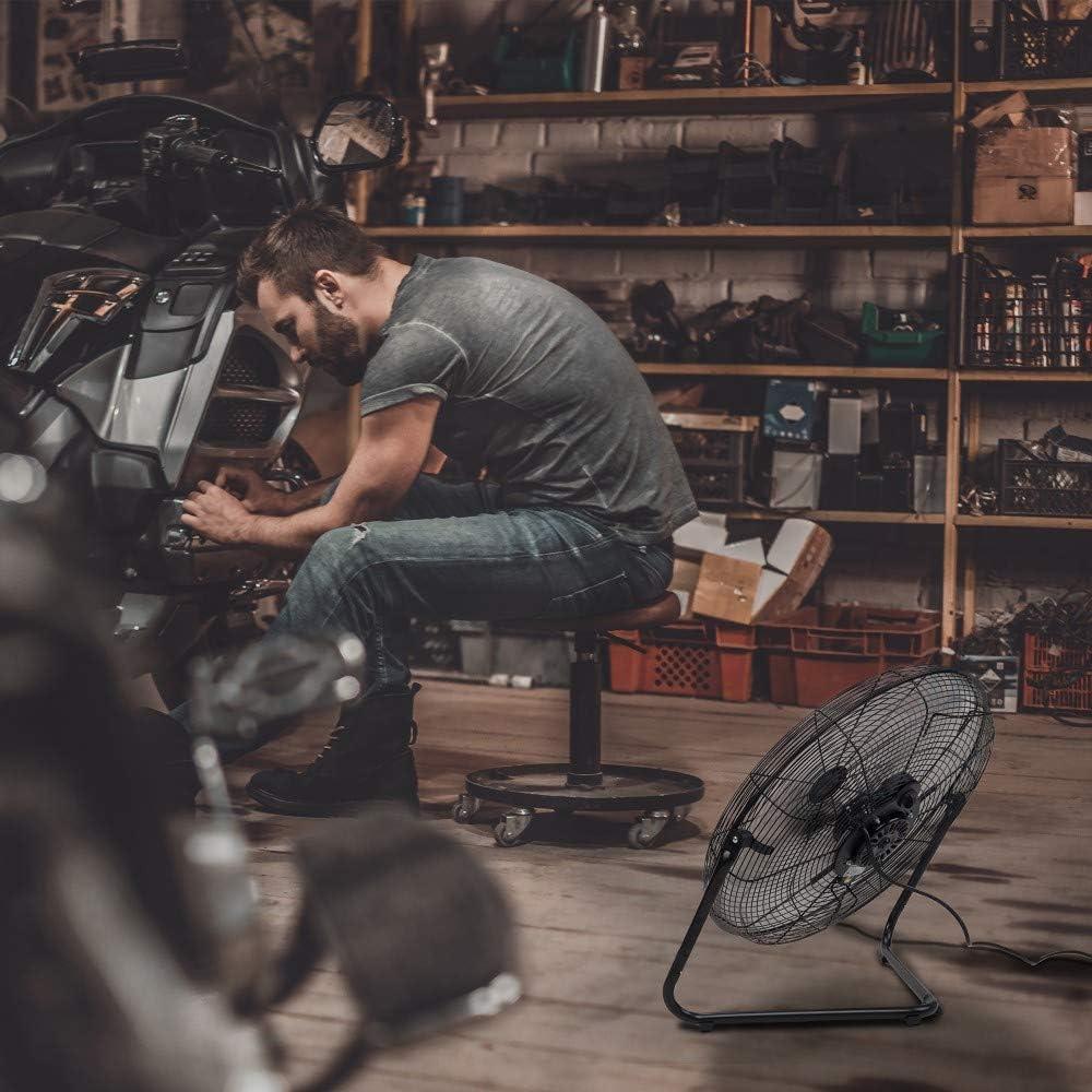 B-Air 20" High Velocity 3-Speed Floor Fan, Home and Commercial Use, 24" H, Black, FT-20X, New