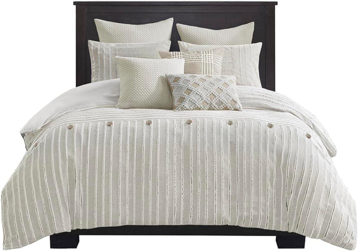 Madison Park Signature Essence Oversized Cotton Clipped Jacquard Comforter Set