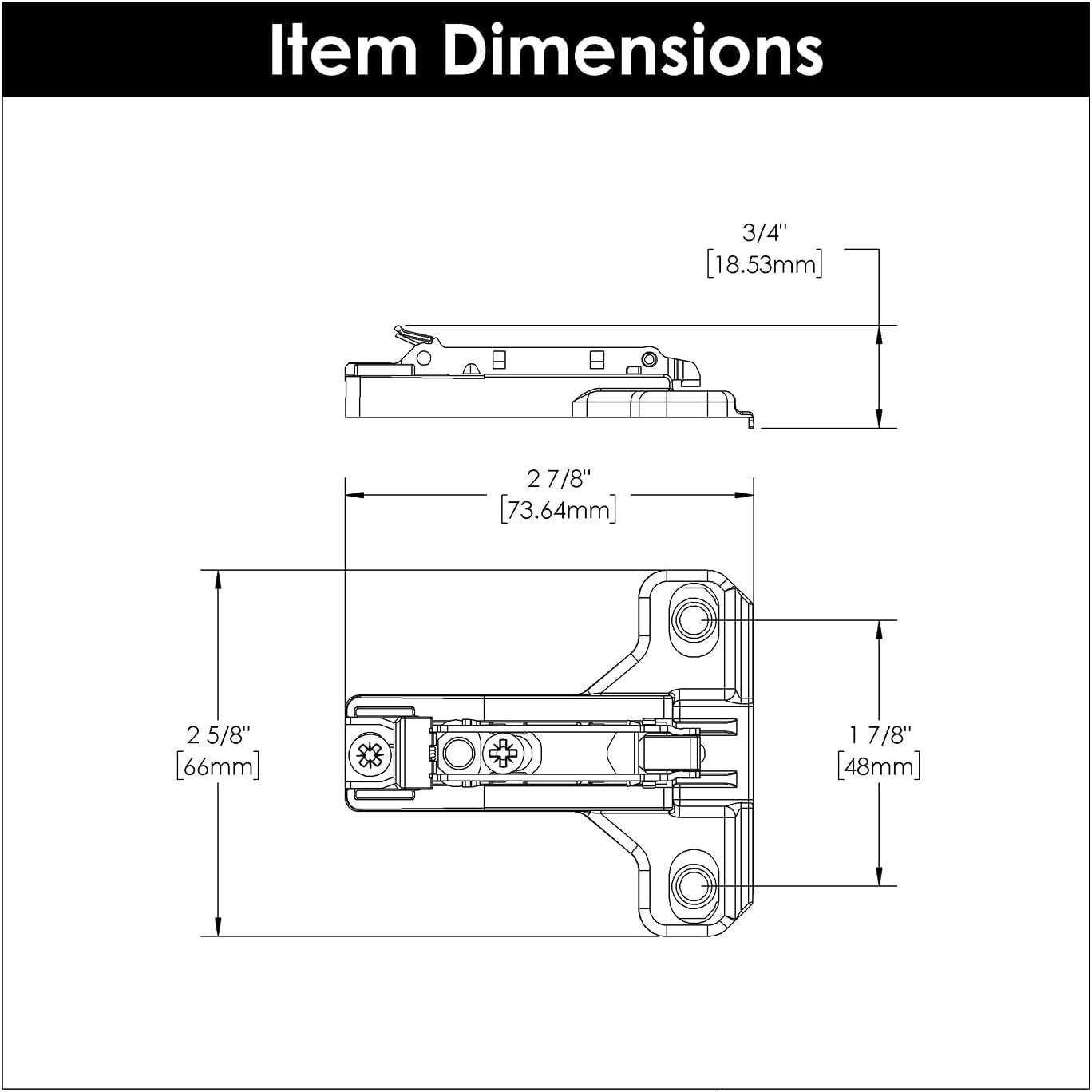 Polished Nickel Euro Concealed Cabinet Hinge with Easy Release