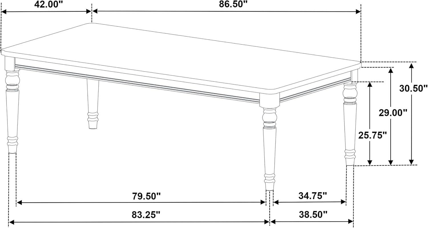 Coaster Willowbrook Traditional Rectangular Wood Dining Table Chestnut