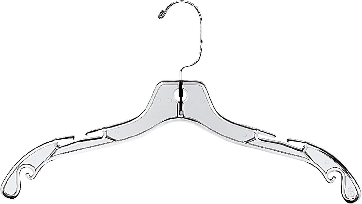 17 inch Clear Plastic Dress Hangers (Case of 20)