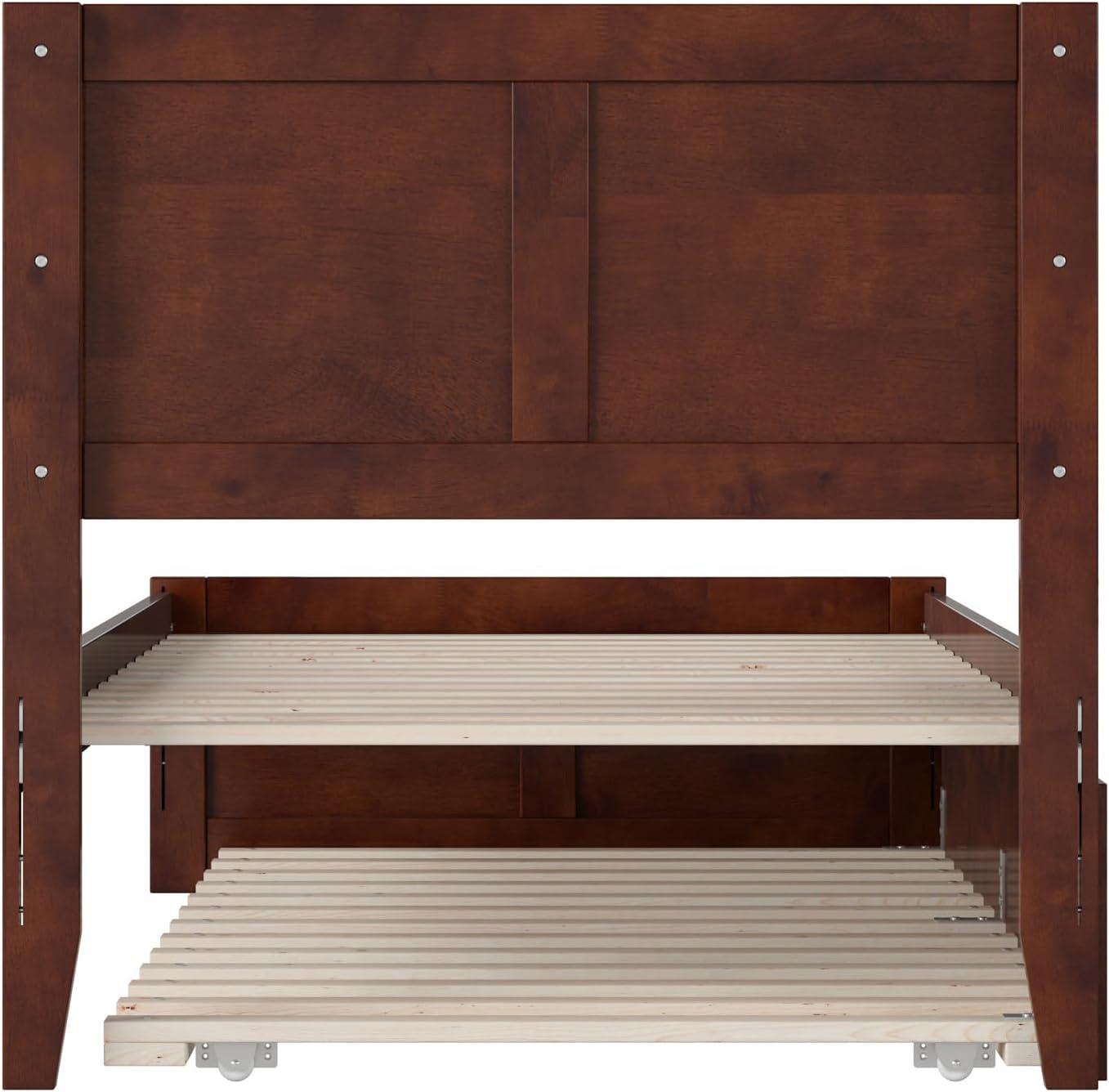 AFI Canyon Walnut Solid Wood Platform Bed with Matching Footboard & Twin Trundle, Twin
