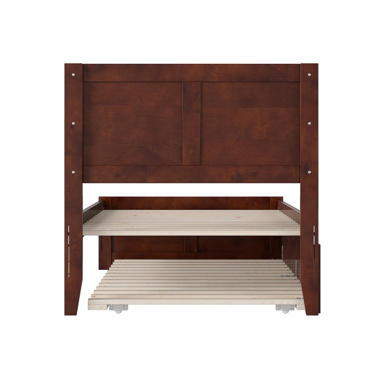 AFI Canyon Walnut Solid Wood Platform Bed with Matching Footboard & Twin Trundle, Twin