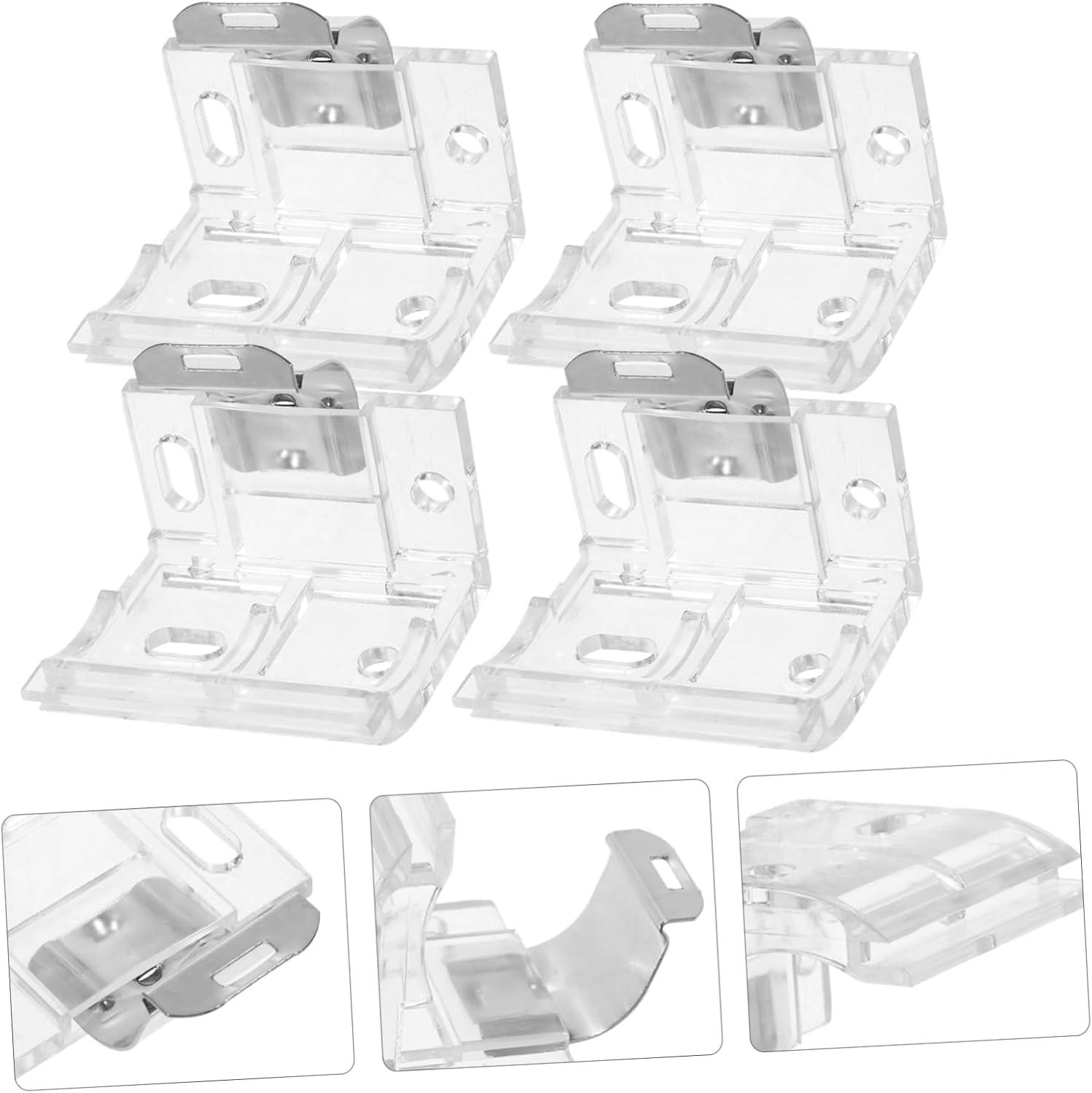 Clear and Silver Metal Cordless Shade Blind Brackets Set