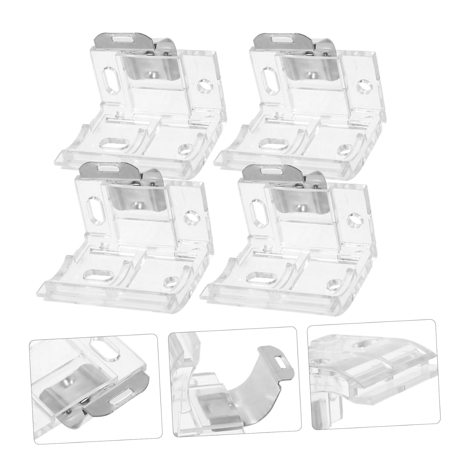 Clear and Silver Metal Cordless Shade Blind Brackets Set