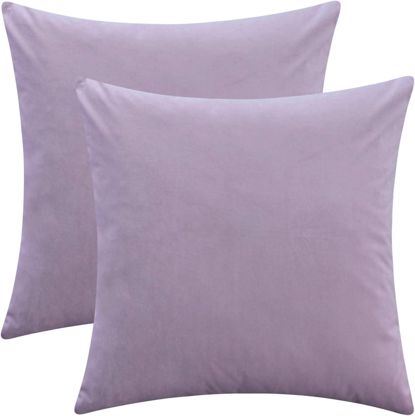 PiccoCasa 18"x18" Throw Pillow Covers Euro Decorative Throw Pillowcases Set of 2, Purple