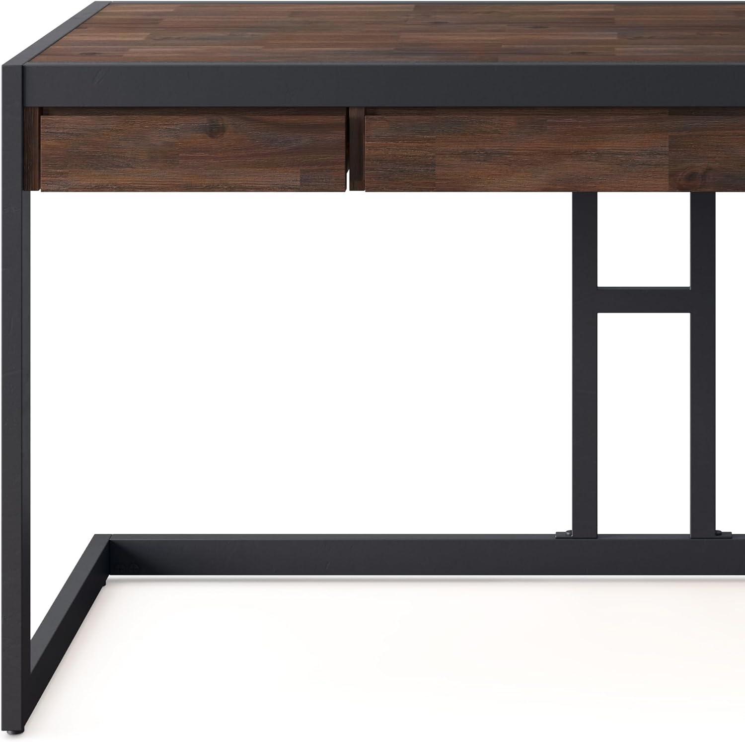 Solid Acacia Wood Modern Industrial Desk