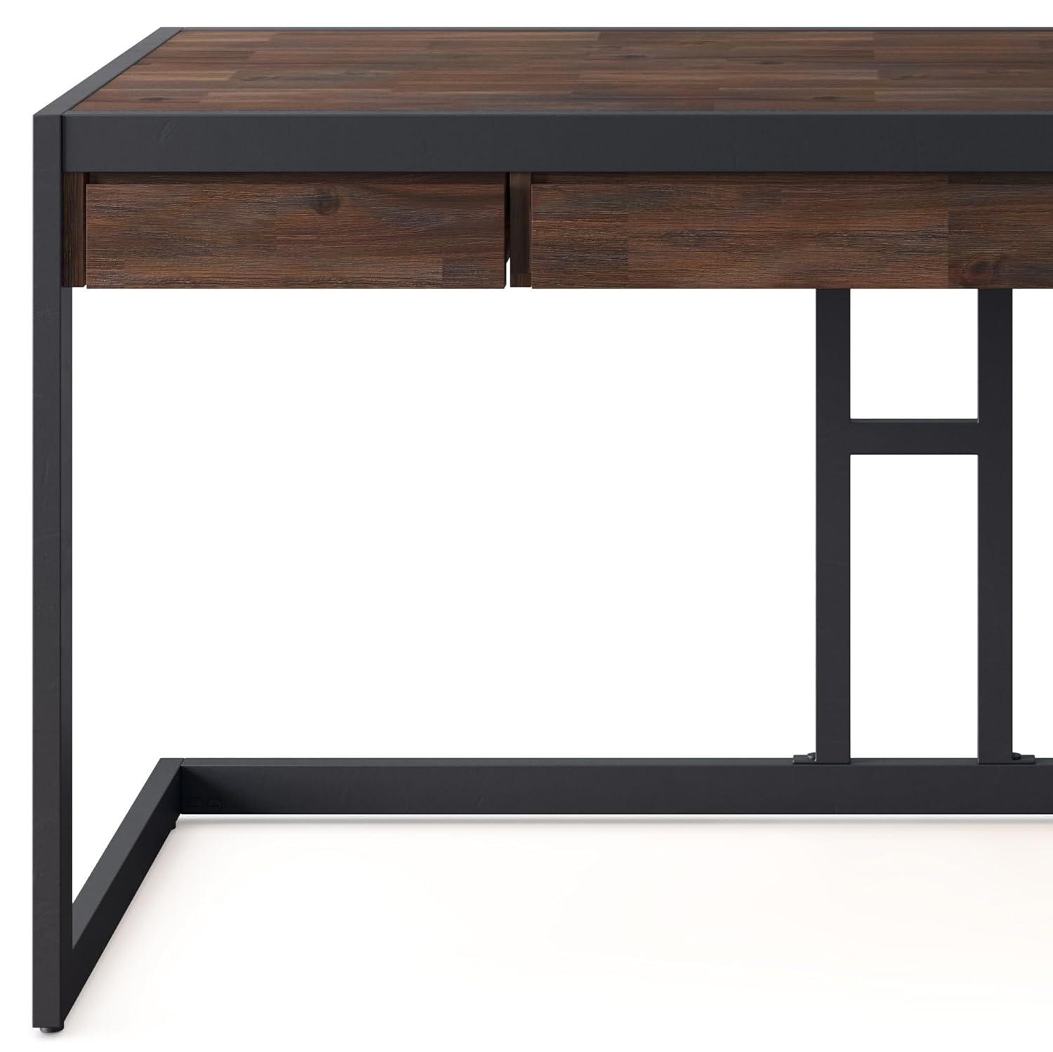 Simpli Home Erina SOLID ACACIA WOOD 60" Desk in Distressed White
