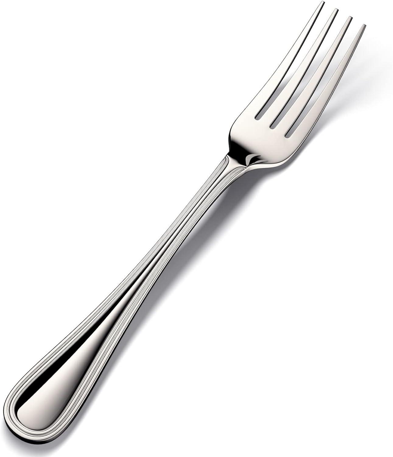 Polished Stainless Steel 8-Inch Dinner Fork Set of 12